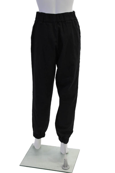 I Am Gia Womens Cotton Pocketed Gathered Ankle Casual Pants Black Size S