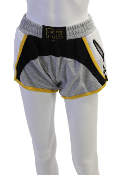 P.E Nation Womens Cotton Colorblocked Pocketed Athletic Shorts Gray Size XS