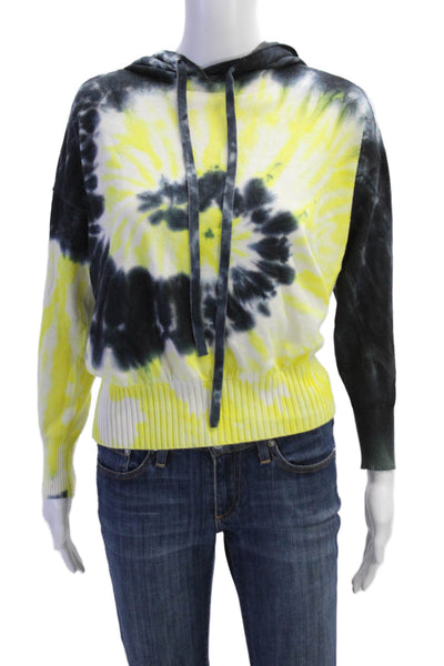 Central Park West Womens Cotton Tie Dye Knitted Hoodie Multicolor Size S