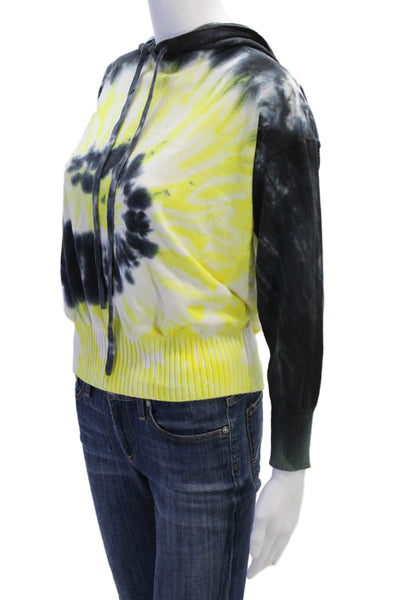 Central Park West Womens Cotton Tie Dye Knitted Hoodie Multicolor Size S