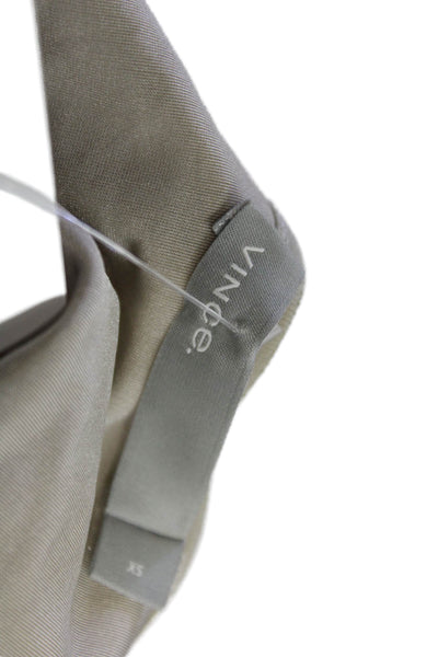 Vince Womens Round Neck Sleeveless Velvet Camisole Top Light Gray Size XS