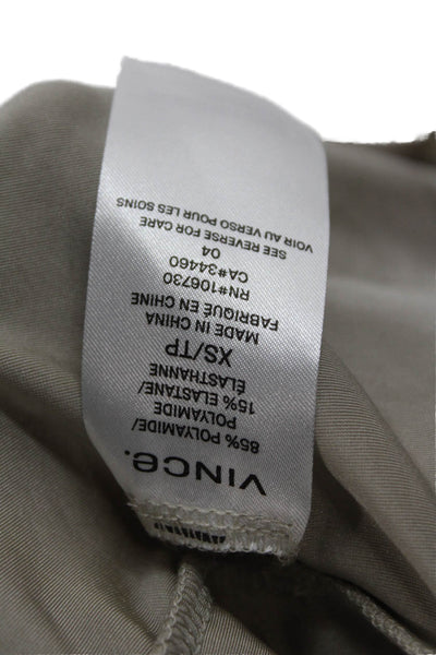 Vince Womens Round Neck Sleeveless Velvet Camisole Top Light Gray Size XS
