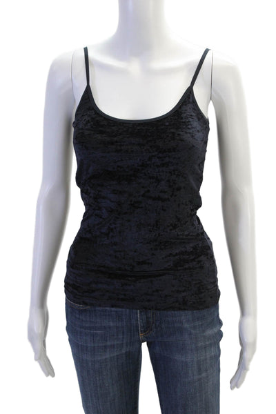 Vince Womens Velvet Spaghetti Strap Round Neck Camisole Top Black Size XS