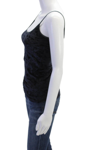 Vince Womens Velvet Spaghetti Strap Round Neck Camisole Top Black Size XS