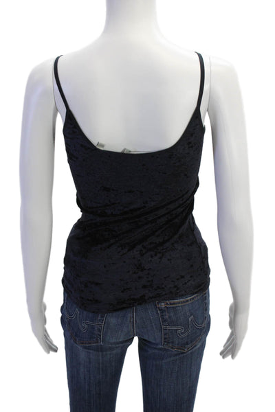 Vince Womens Velvet Spaghetti Strap Round Neck Camisole Top Black Size XS