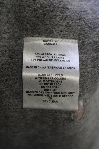 Go Silk Womens Alpaca Blend Knit Distressed Pullover Sweater Top Gray Size S