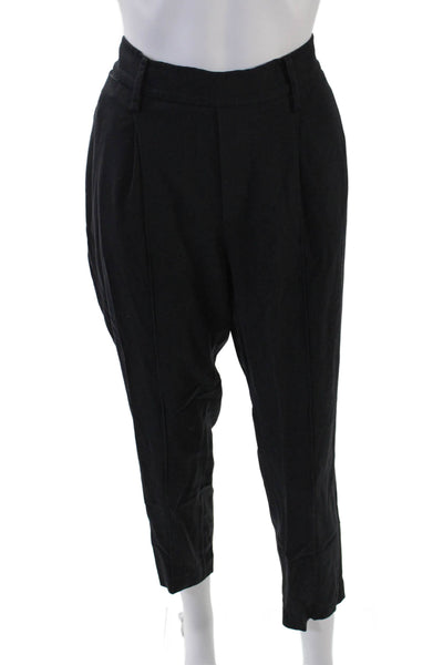 Vince Womens Elastic Waistband Straight Leg Lightweight Pants Black Size Medium