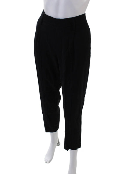 Vince Womens Elastic Waistband Straight Leg Lightweight Pants Black Size Medium