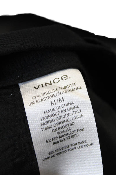Vince Womens Elastic Waistband Straight Leg Lightweight Pants Black Size Medium
