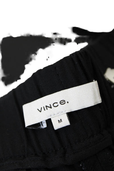 Vince Womens Elastic Waistband Straight Leg Lightweight Pants Black Size Medium