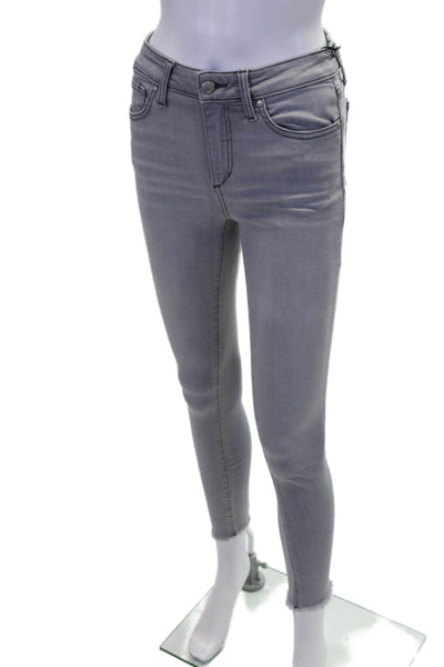 Joes Women's Midrise Five Pocket Button Skinny Denim Pants Gray Black Size 26