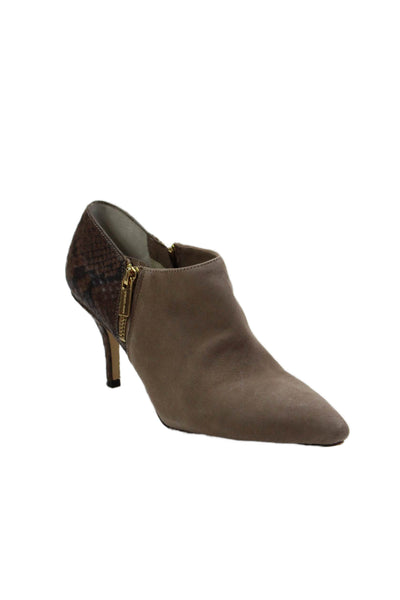 Michael Michael Kors Womens Suede Leather Pointed Toe Ankle Boots Beige Size 7.5