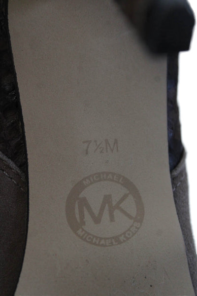 Michael Michael Kors Womens Suede Leather Pointed Toe Ankle Boots Beige Size 7.5