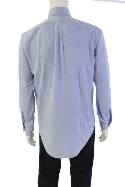 Brooks Brothers Mens Cotton Blend Long Sleeve Button Up Shirt Blue SIze 14.5-4