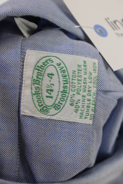 Brooks Brothers Mens Cotton Blend Long Sleeve Button Up Shirt Blue SIze 14.5-4