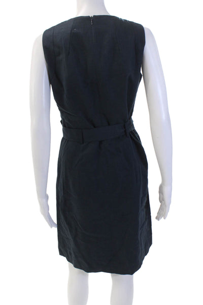 Neiman Marcus Womens Sleeveless Knee Length A Line Dress Navy Blue Size 6