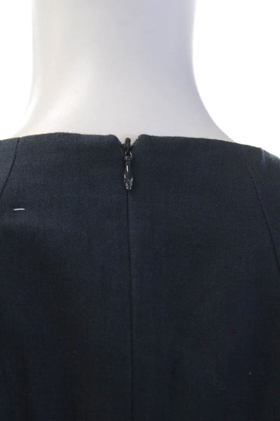 Neiman Marcus Womens Sleeveless Knee Length A Line Dress Navy Blue Size 6