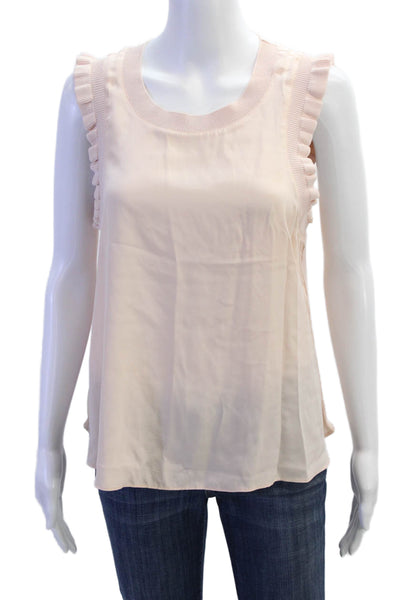 Ecru Womens Sleeveless V Neck Pullover Tank Top White Size Medium