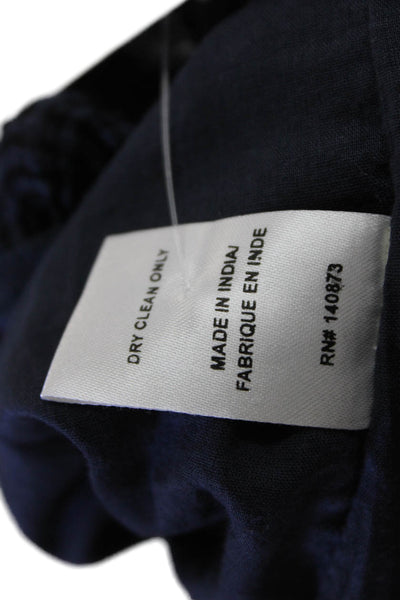 Love Shack Fancy Womens Long Sleeves Tiered A Line Dress Navy Blue Size Medium