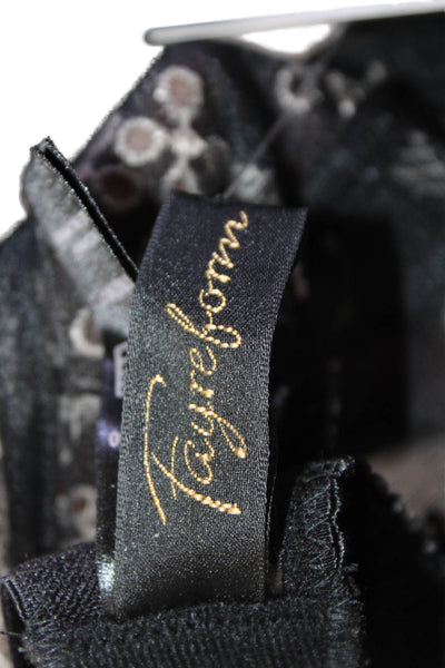 Fayreform Womens Embroidered Detail Rose Accent Underwire Bra Black Size UK 36F