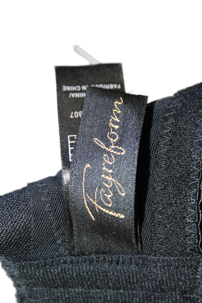 Fayreform Womens Embroidered Rose Accent Underwire Bra Black Size UK 36GG