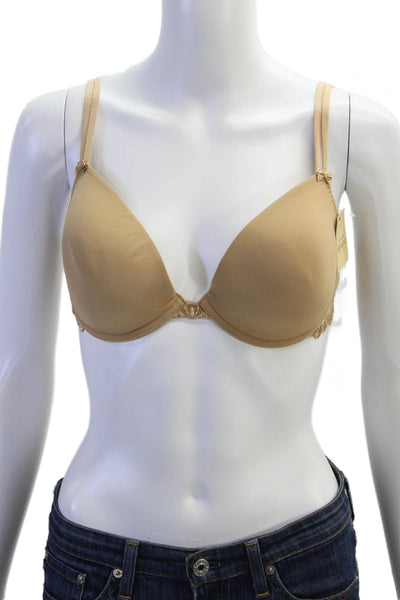 Simone Perele Womens Sheer Lace Band Detail Underwired Bra Beige Size 34DD