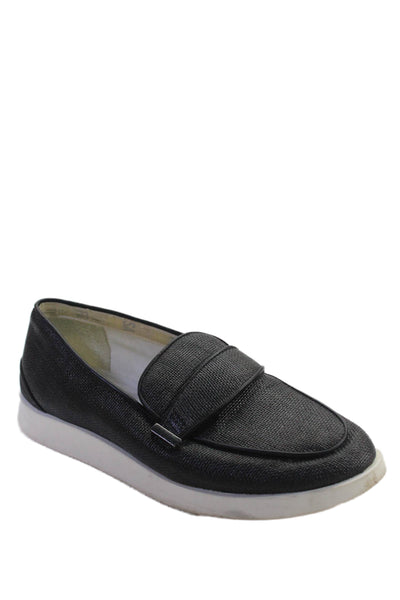 Franco Sarto Women's Round Toe Slip-On Rubber Sole Loafer Shoes Black Size 6.5