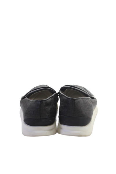 Franco Sarto Women's Round Toe Slip-On Rubber Sole Loafer Shoes Black Size 6.5