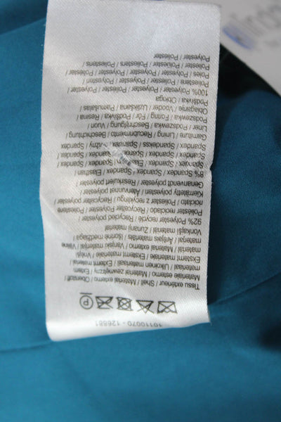 Halston Womens One Shoulder Sleeveless Knee Length Dress Candy Blue Size 8