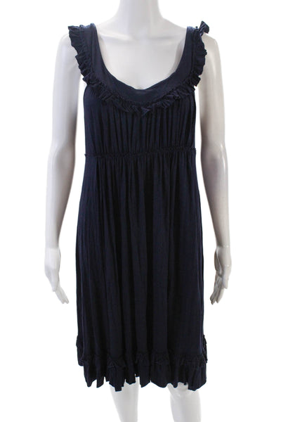 Susana Monaco Womens Sleeveless Scoop Neck Knit Shift Dress Navy Size Large