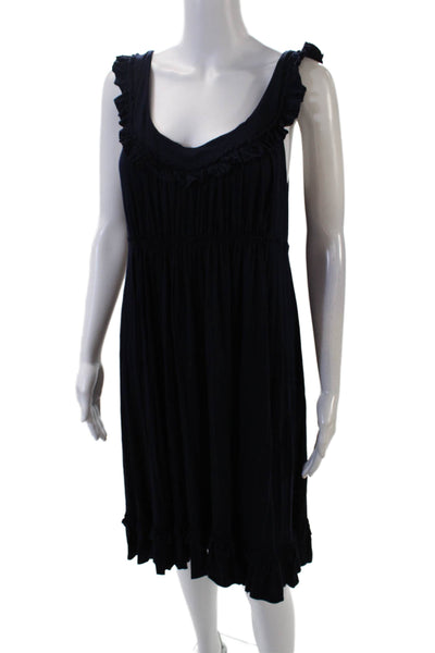 Susana Monaco Womens Sleeveless Scoop Neck Knit Shift Dress Navy Size Large