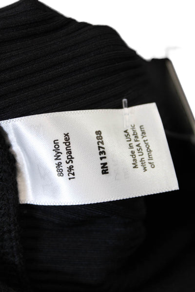 Year Of Ours Womens High Rise Ribbed Knit Capri Leggings Black Size Small