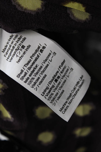 J Crew Womens Side Zip Knee Length Dotted A Line Skirt Purple Yellow Size 0