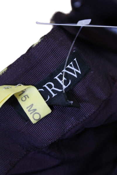 J Crew Womens Side Zip Knee Length Silk Dotted A Line Skirt Purple Yellow Size 2