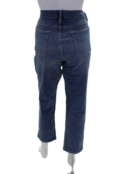 Frame Denim Womens Zipper Fly High Rise Straight Leg Jeans Blue Denim Size 31