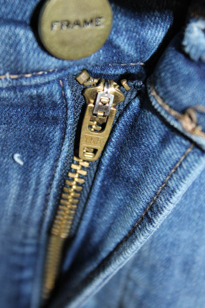 Frame Denim Womens Zipper Fly High Rise Straight Leg Jeans Blue Denim Size 31