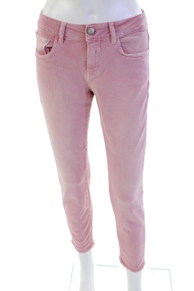Closed Womens Mid Rise Skinny Leg Baker Jeans Dust Rose Pink Cotton Size 28