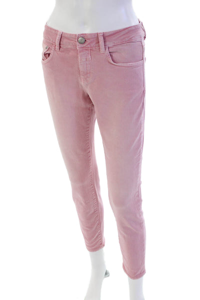 Closed Womens Mid Rise Skinny Leg Baker Jeans Dust Rose Pink Cotton Size 28