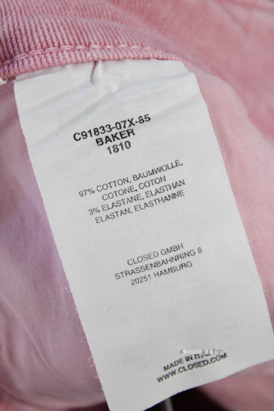Closed Womens Mid Rise Skinny Leg Baker Jeans Dust Rose Pink Cotton Size 28