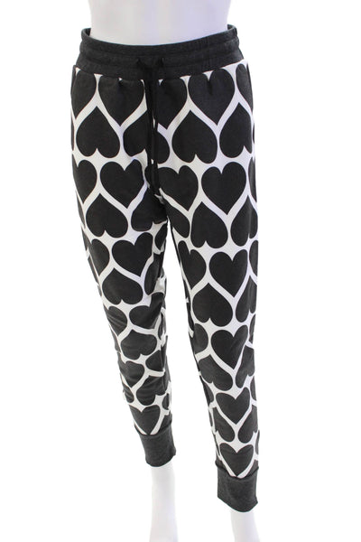 Wildfox Womens Cotton Elastic Waistband Drawstring Print Sweatpants White Size S