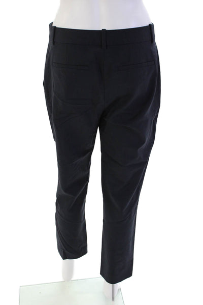 Theory Womens Wool Zip Button Lined Tapered Leg Dress Pants Navy Size 04