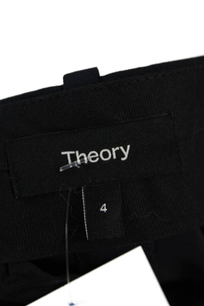Theory Womens Wool Zip Button Lined Tapered Leg Dress Pants Navy Size 04