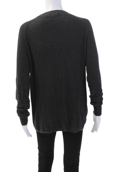 Vince Womens Cotton Long Sleeve Button Up Knit Cardigan Gray Size S