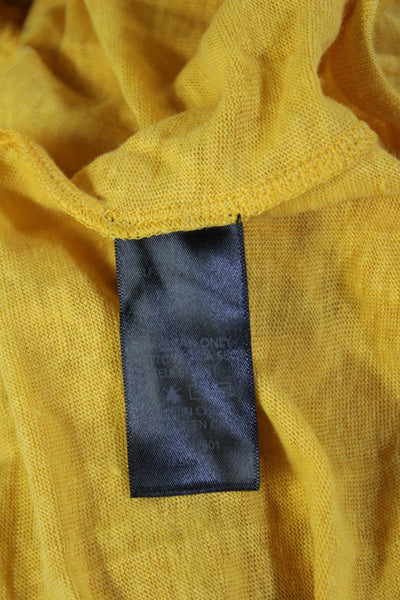 Kobi Halperin Womens Sleeveless Linen V-neck Sleeveless Knit Top Yellow Size L