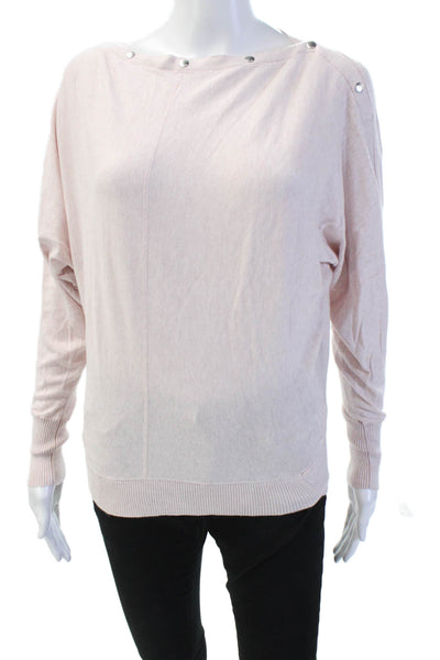 Allsaints Womens Long Sleeve Scoop Neck Knit Causal Top Pink Size S