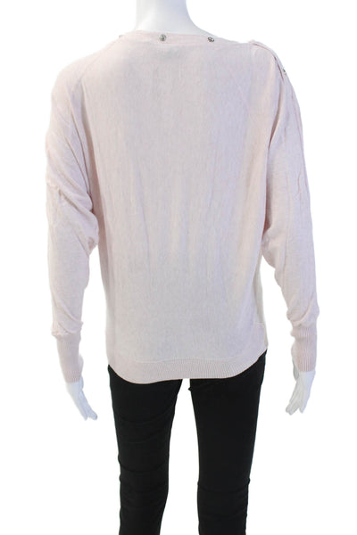 Allsaints Womens Long Sleeve Scoop Neck Knit Causal Top Pink Size S