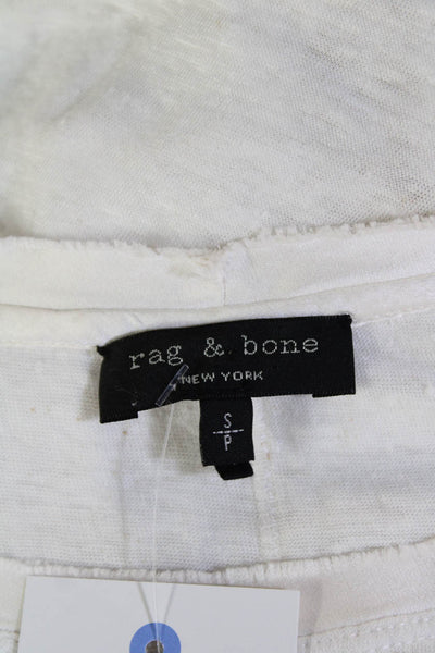 Rag & Bone Womens Linen Scoop Neck Sleeveless Lined Tank Top White Size S