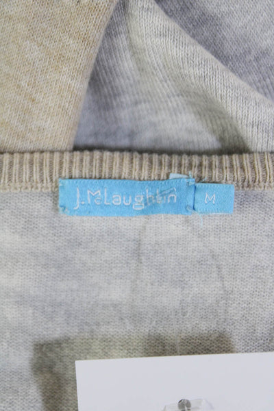 J. Mclaughlin Womens Cotton Long Sleeve Round Neck Layer Knit Top Beige Size S