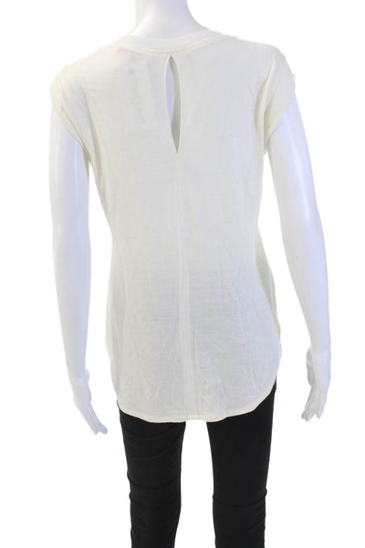 Rebecca Taylor Womens Wool Scoop Sleeveless Lined Knit Top White Size M