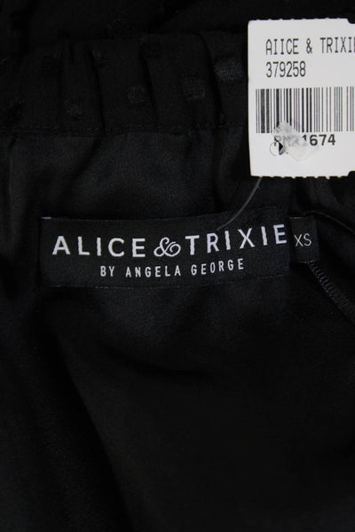 Alice And Trixie Womens Textured Scoop Neck Long Sleeve Dotted Blouse Black Size